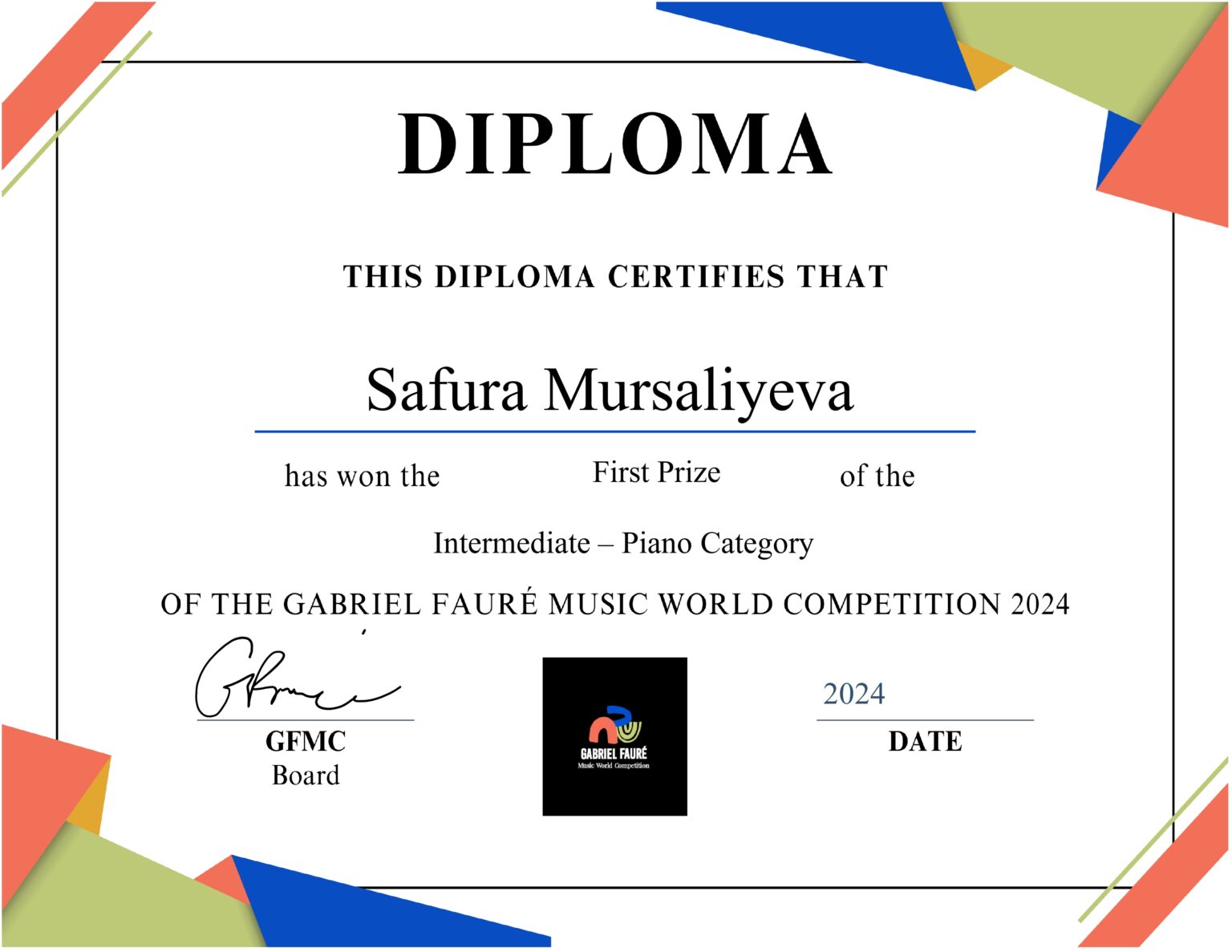 ADMİU-nun tələbəsi beynəlxalq müsabiqədə 1-ci yerə layiq görülüb