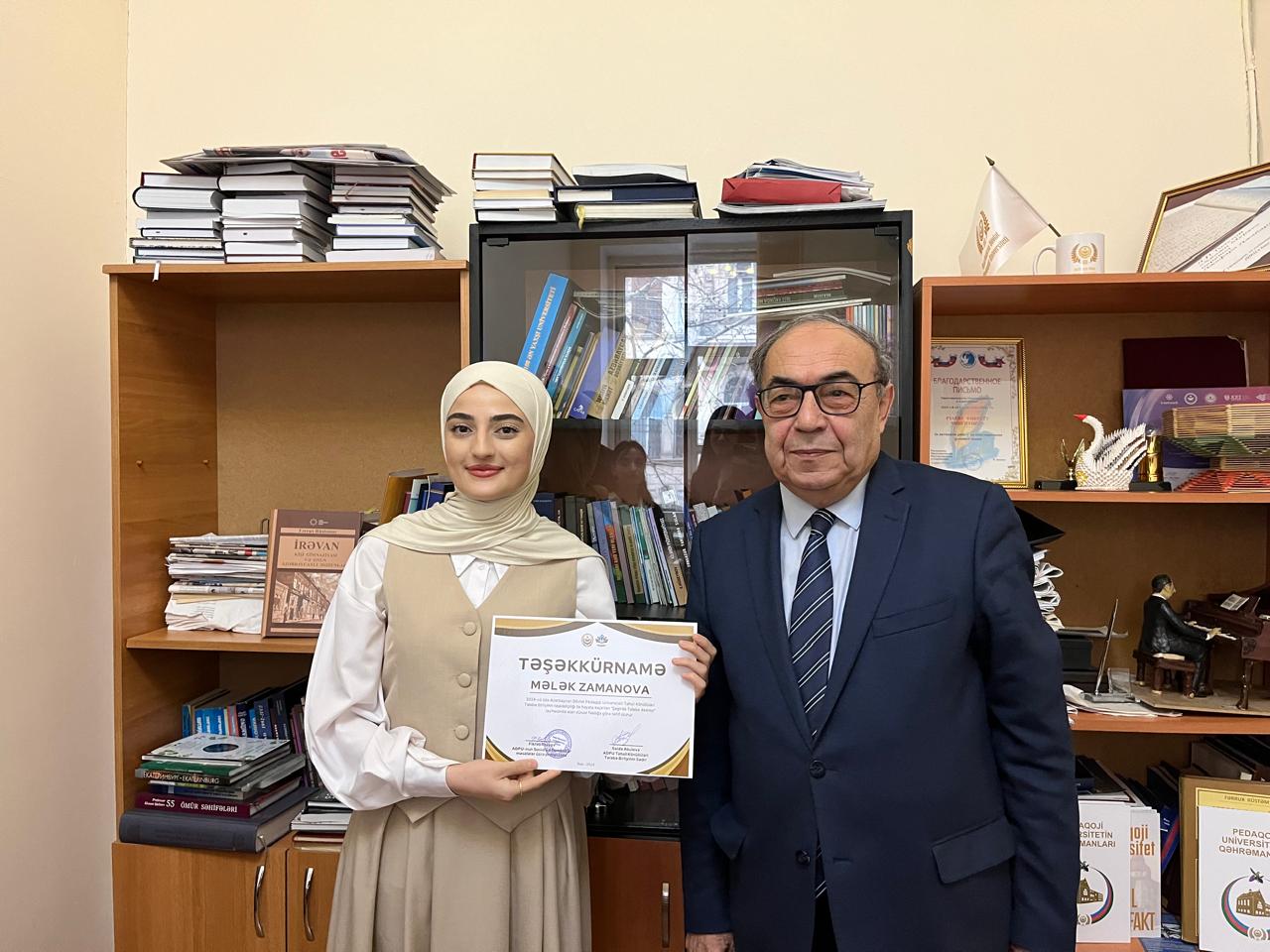 ADPU-da "Şagirdə Tələbə Dəstəyi” göstərənlər təltif olunub