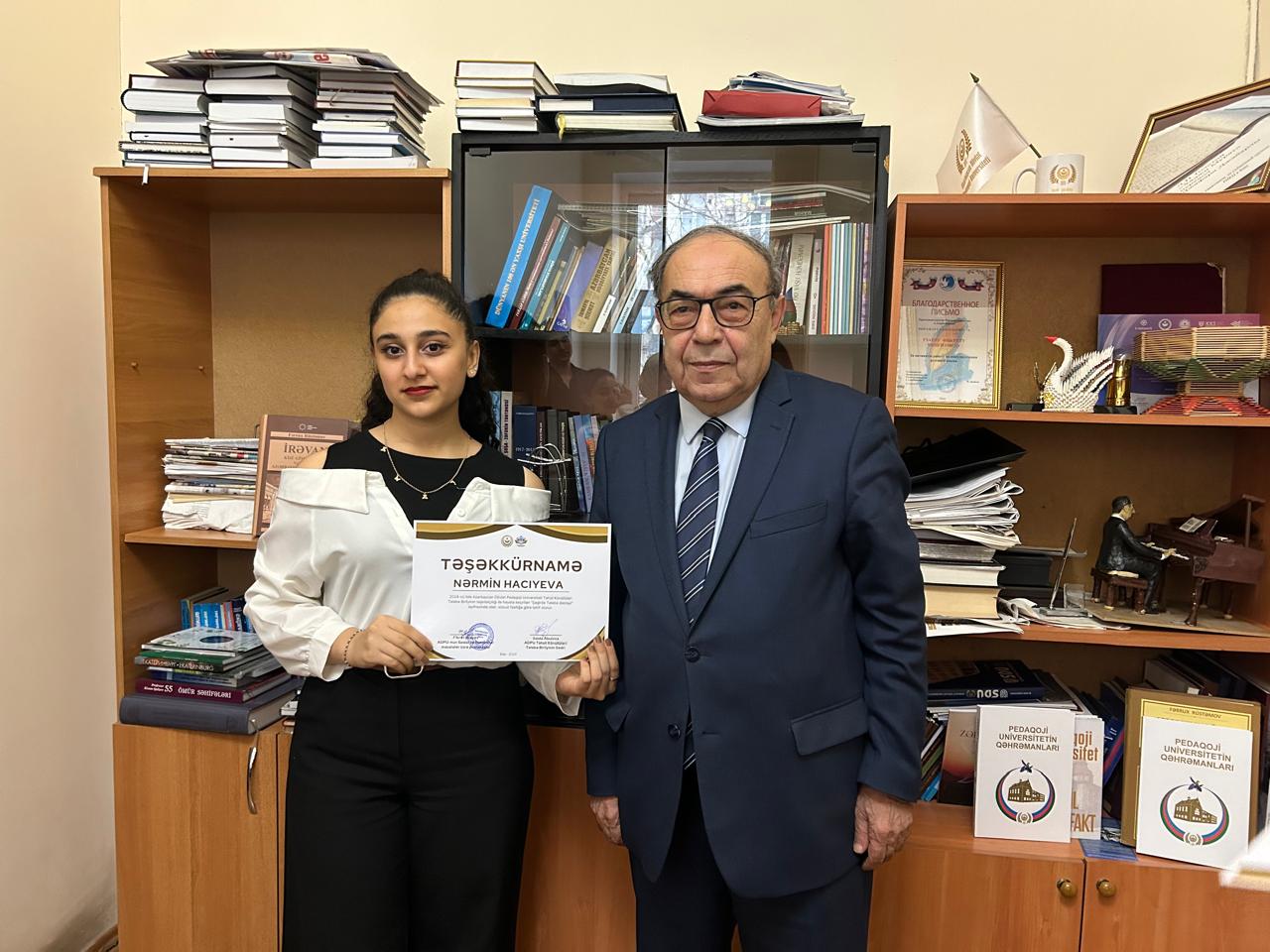 ADPU-da "Şagirdə Tələbə Dəstəyi” göstərənlər təltif olunub