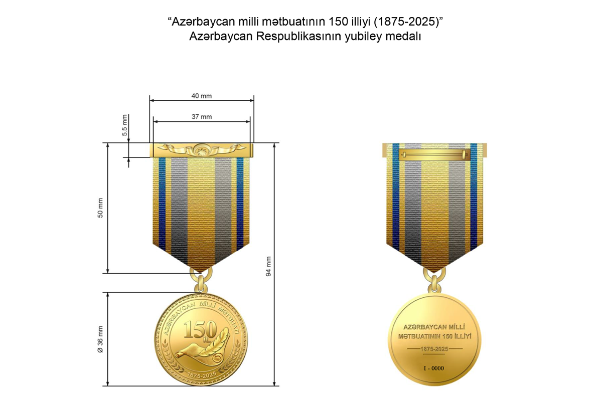 “Azərbaycan milli mətbuatının 150 illiyi (1875–2025)” yubiley medalı təsis edilib 