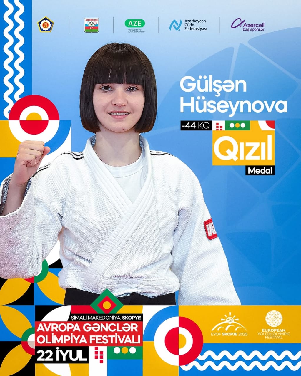 Azərbaycanlı cüdoçu EYOF-2025-in qalibi oldu