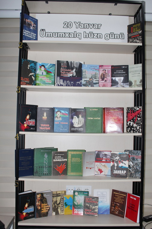 Azİİ e-Kitab Evində “20 Yanvar Ümumxalq Hüzn Günü” adlı kitab sərgisi təşkil olunub