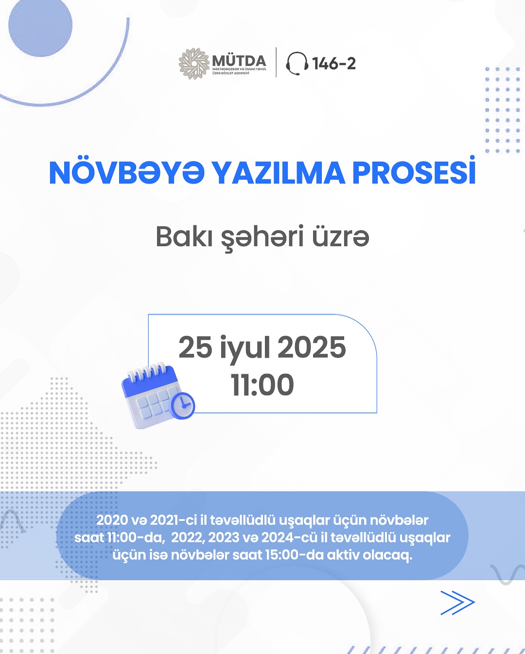 Bağçalara qəbul başlayır