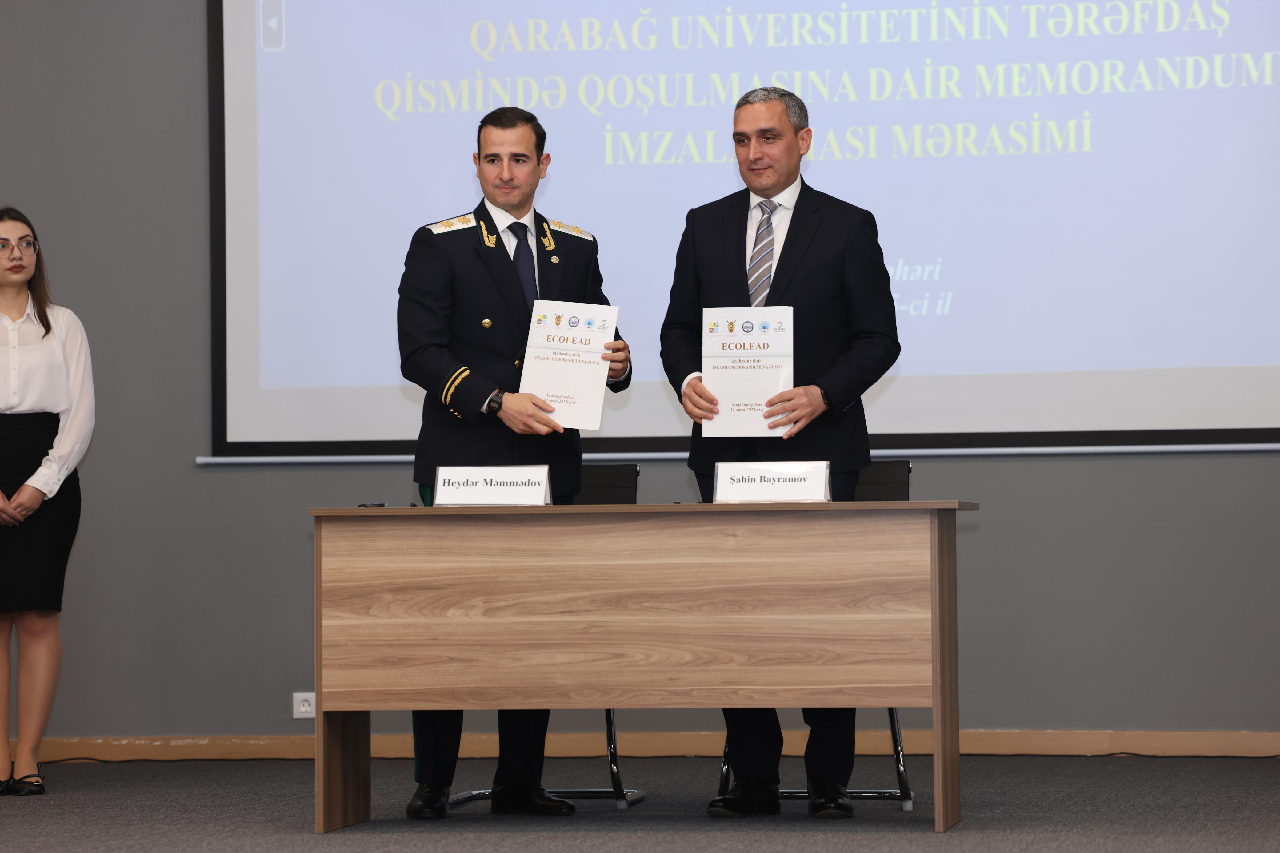 Baş Prokurorluqla Qarabağ Universiteti arasında Əməkdaşlıq Memorandumu imzalanıb