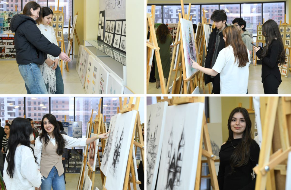 BMU-da tələbələrin rəsm əsərlərinin sərgisi keçirilib