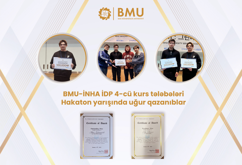BMU-İNHA İDP tələbələri hakaton yarışlarında qalib gəliblər 