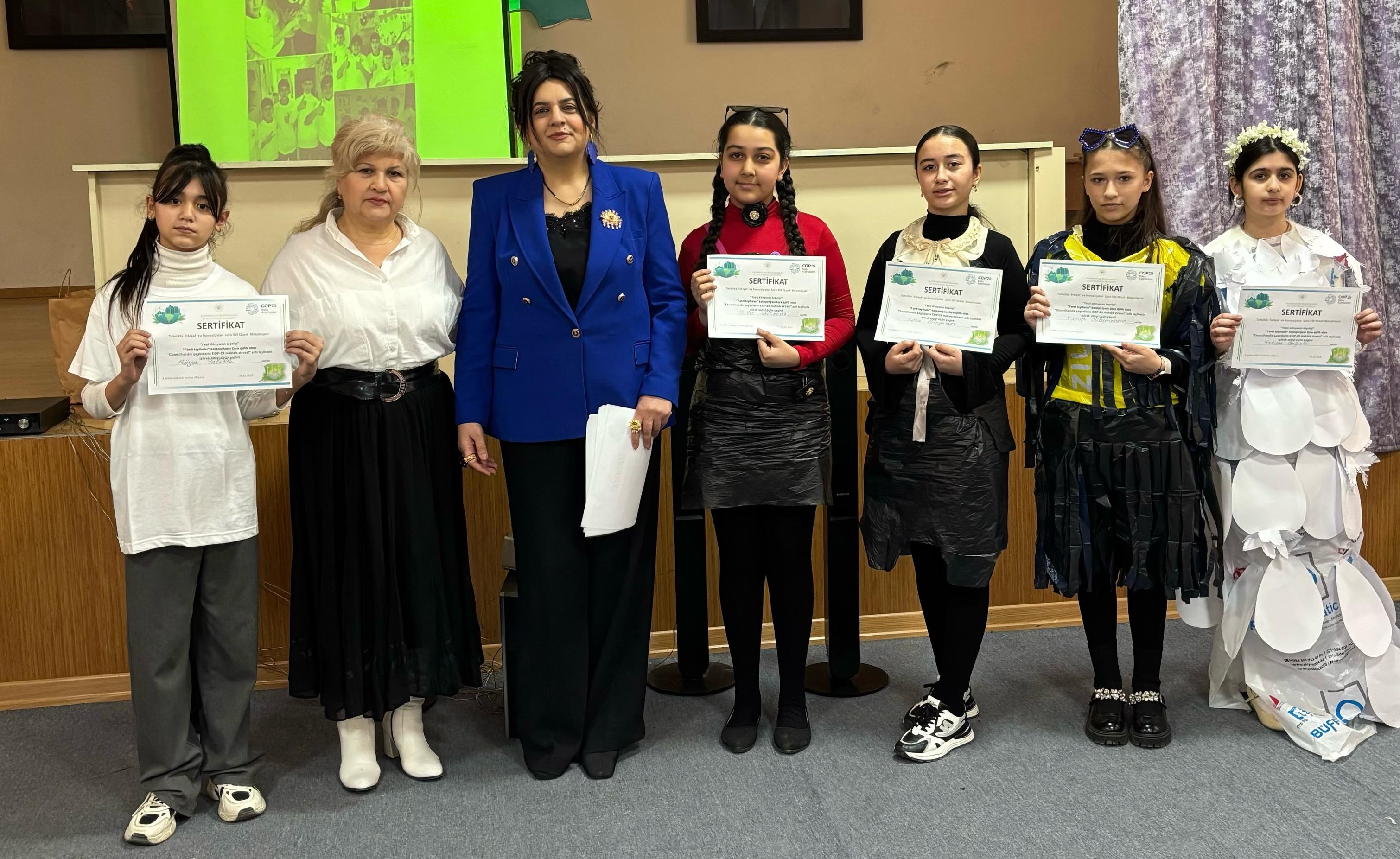 "Ekomühəndis şagirdlərin COP29 məktəb zirvəsi" layihəsinin bağlanış tədbiri keçirilib