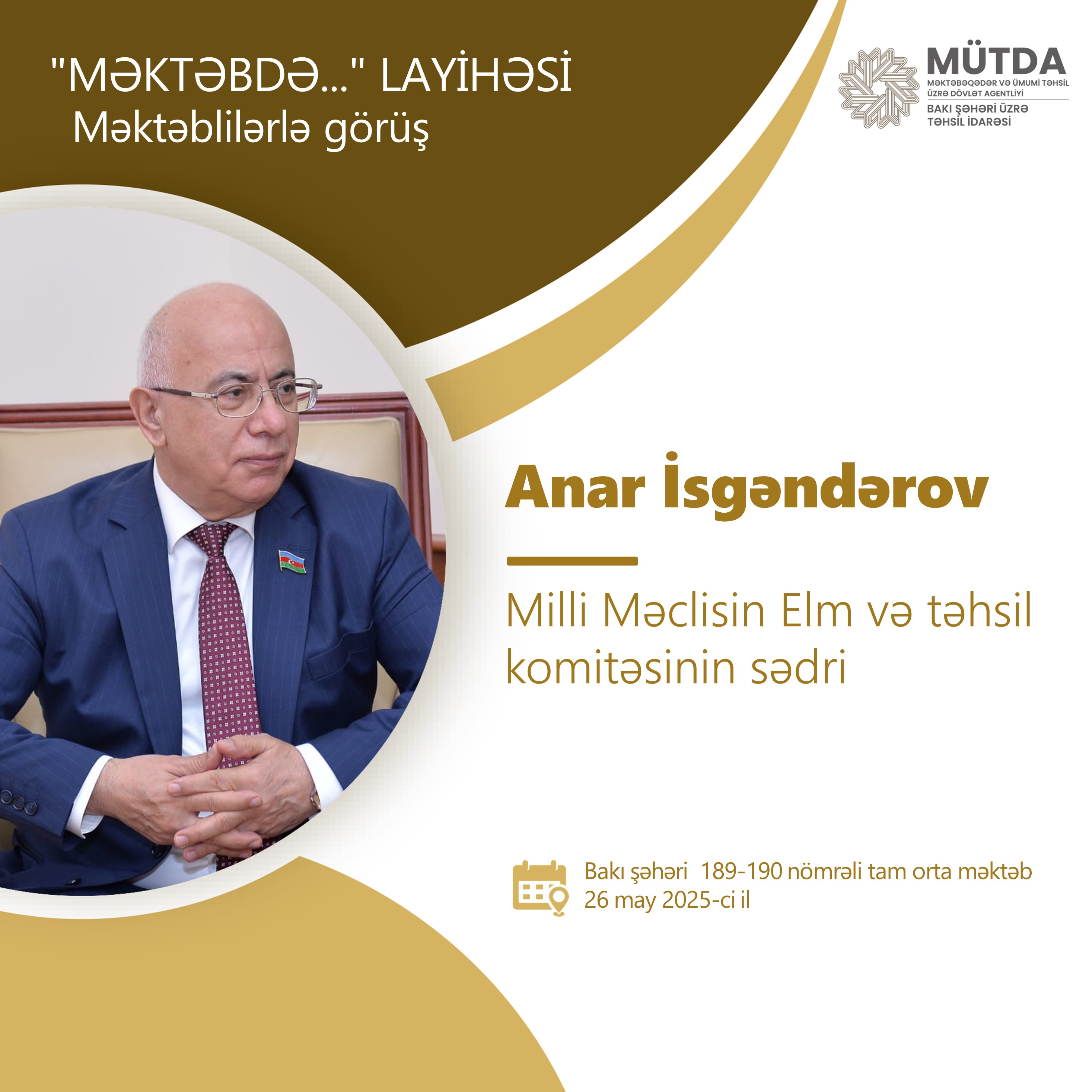 Elm və təhsil komitəsinin sədri məktəblilərlə görüşəcək