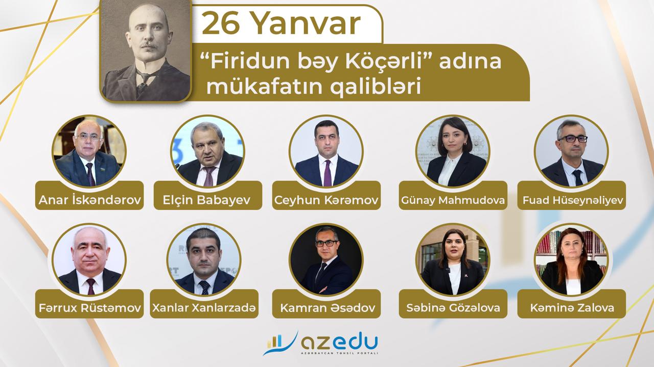 “Firidun bəy Köçərli mükafatı”nın qalibləri - SİYAHI 