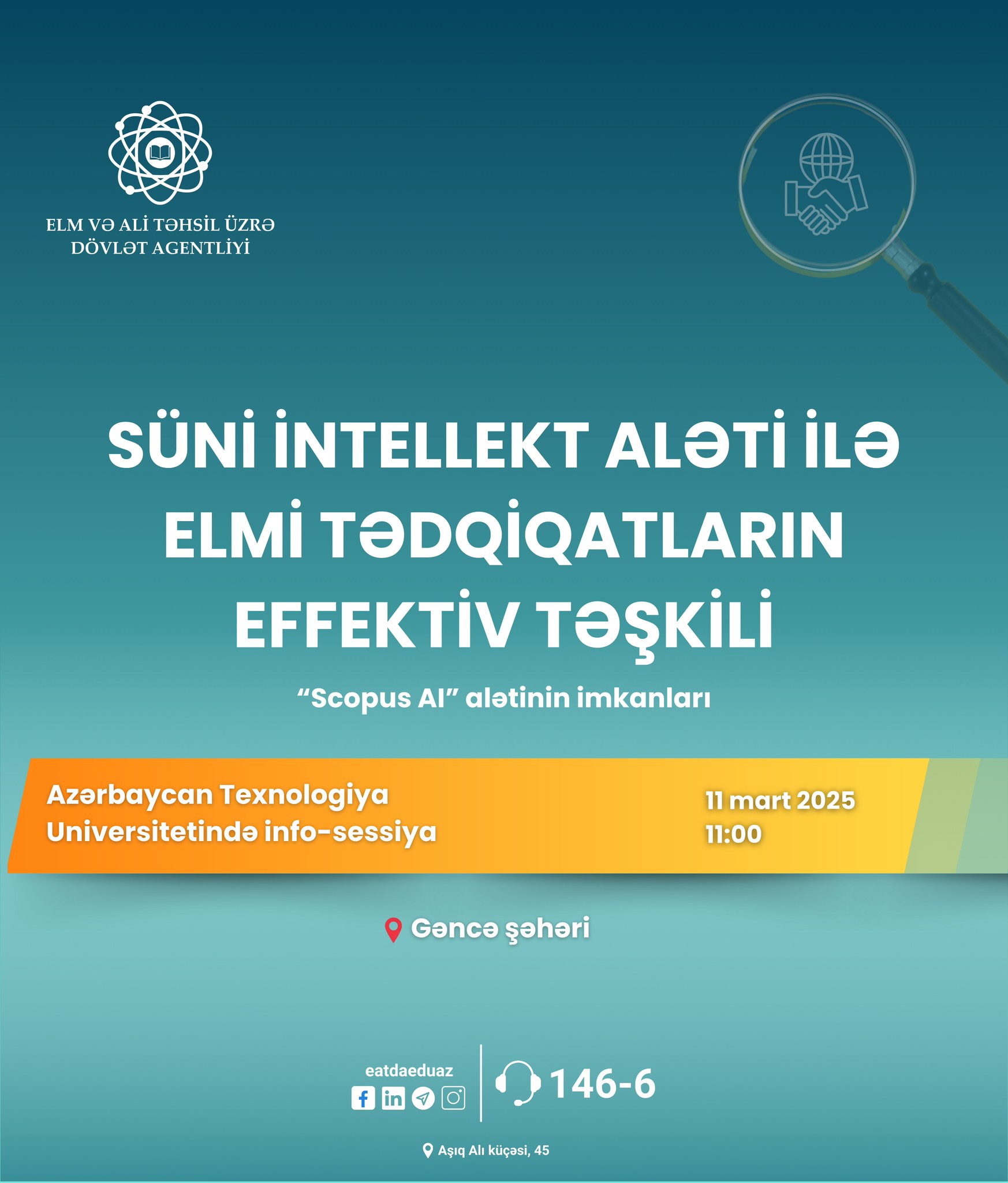 Gəncədə “Scopus AI”ın imkanları mövzusunda infosessiya keçiriləcək