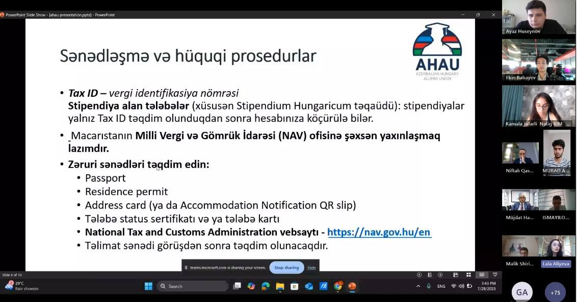 HTP çərçivəsində xaricdə təhsil alacaq tələbələrlə görüş keçirilib