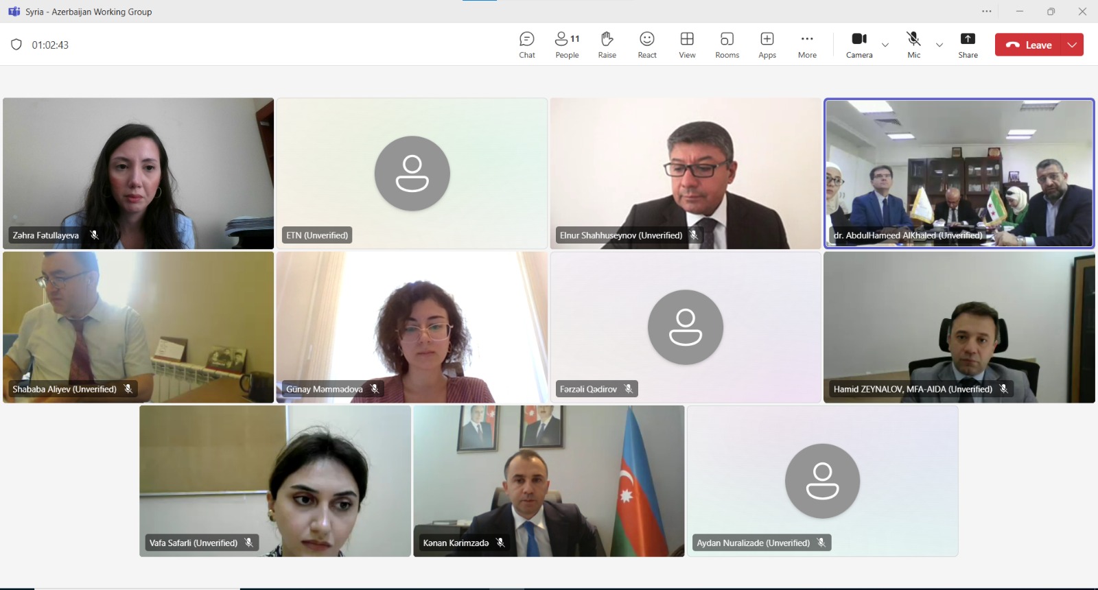 Humanitar sahələri əhatə edən Suriya - Azərbaycan İşçi Qrupunun ilk iclası keçirilib