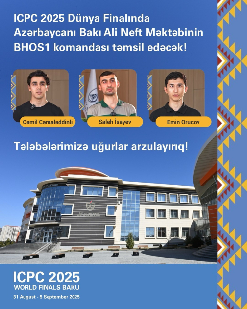 ICPC 2025 Dünya Finalında Azərbaycanı BANM komandası təmsil edəcək