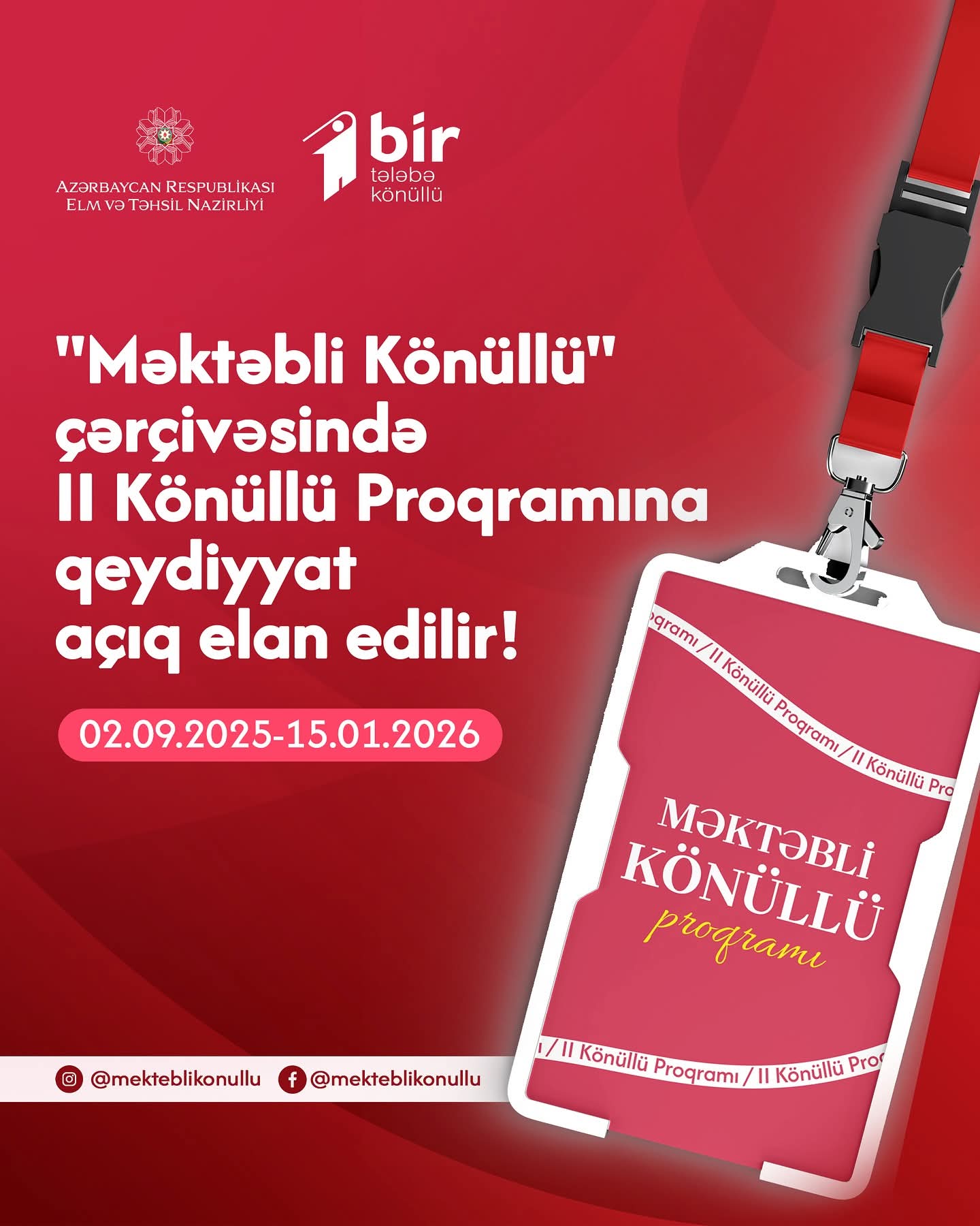 İkinci “Məktəbli könüllü” proqramına qeydiyyat başlayıb