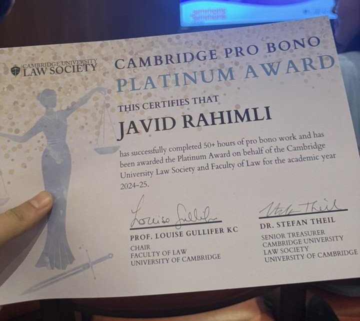 Kembric Universiteti azərbaycanlı tələbəni mükafatlandırdı