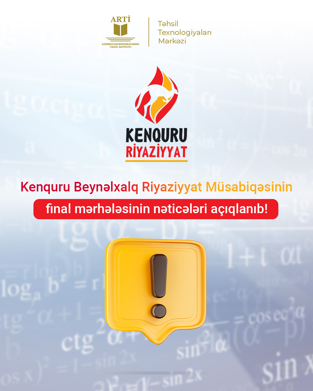Kenquru Beynəlxalq Riyaziyyat Müsabiqəsinin nəticələri açıqlanıb
