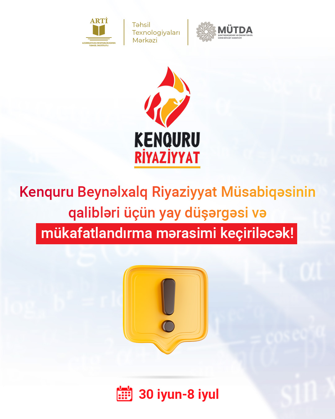 Kenquru Beynəlxalq Riyaziyyat Müsabiqəsinin qalibləri üçün yay düşərgəsi keçiriləcək