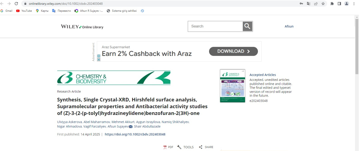Kimyaçı alimlər beynəlxalq səviyyəli müştərək tədqiqatlar aparıblar