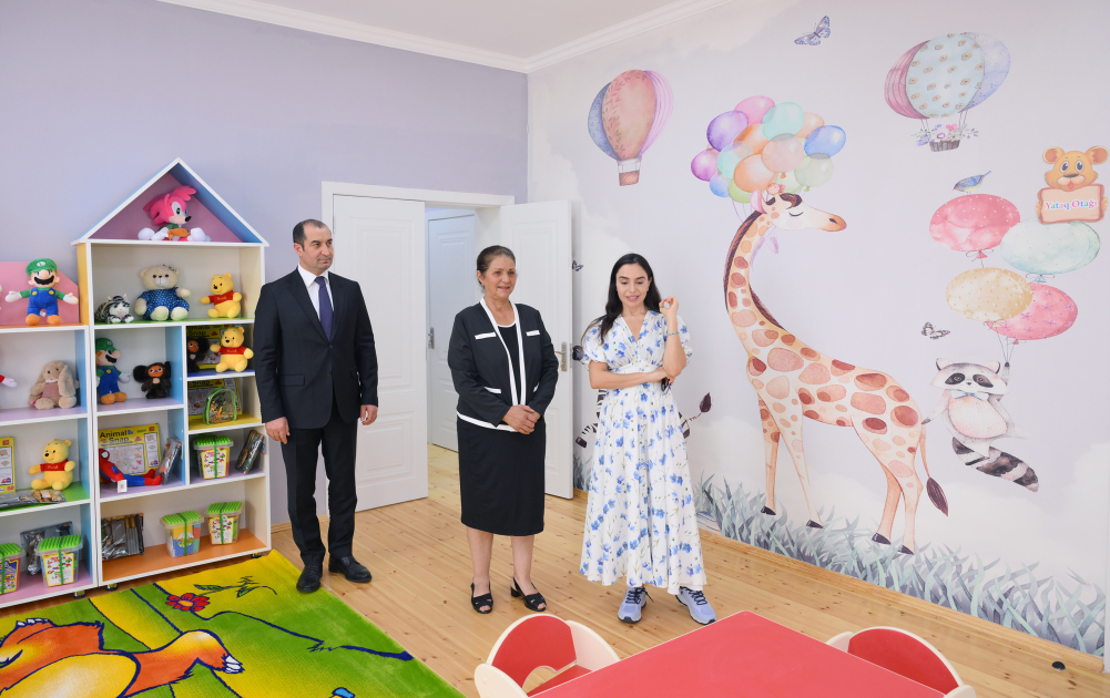 Leyla Əliyeva Şamaxıda uşaq bağçalarının açılışında iştirak edib