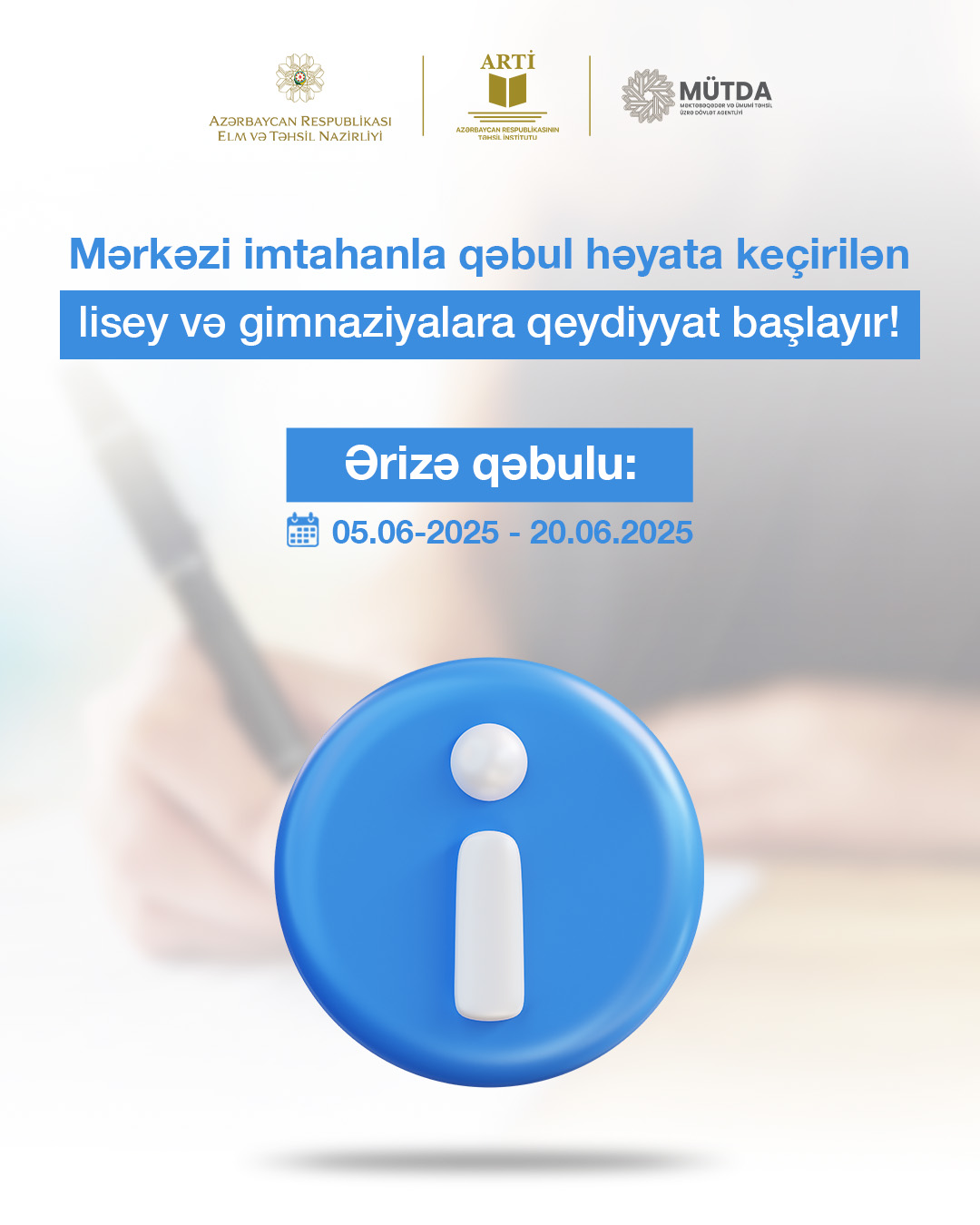 Lisey və gimnaziyalara qeydiyyat başlayır