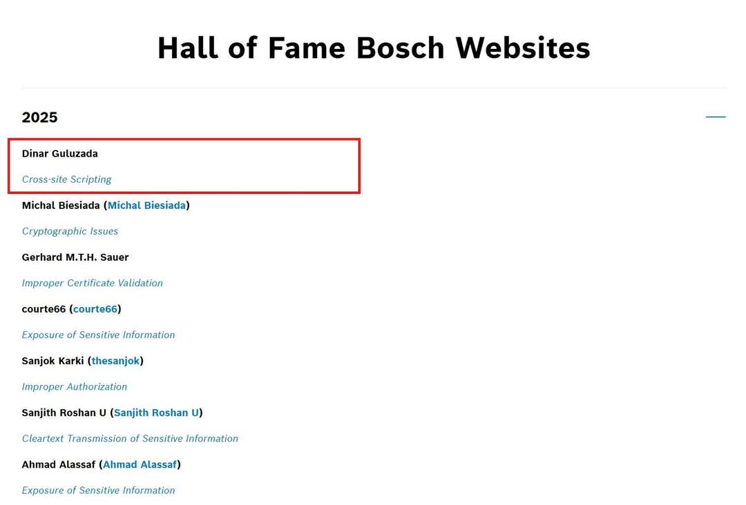 MDU-nun tələbəsi "Bosch"un saytında boşluq aşkarladı