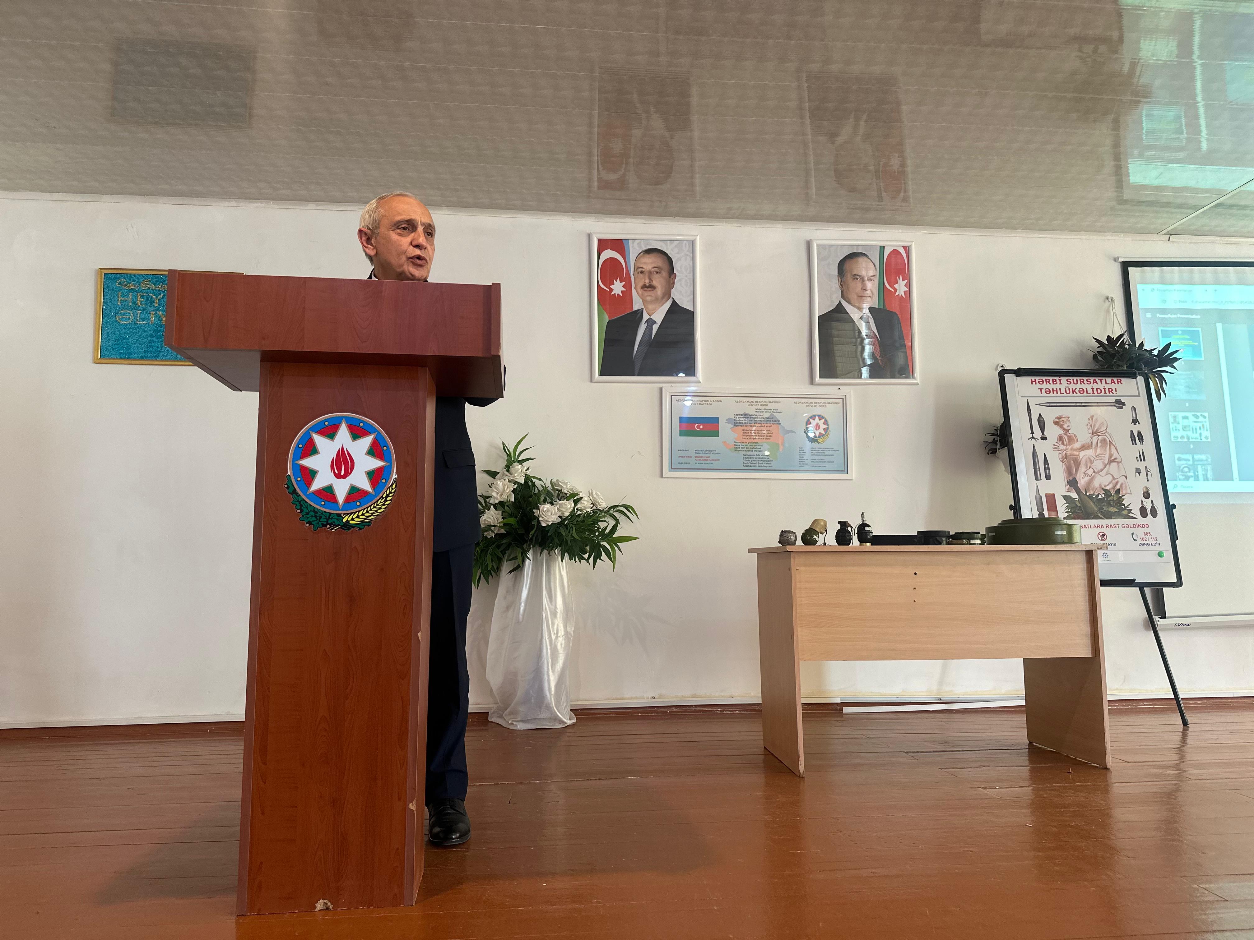 Məcburi köçkün məktəbləri üçün mina təhlükəsi ilə bağlı təlim keçirilib