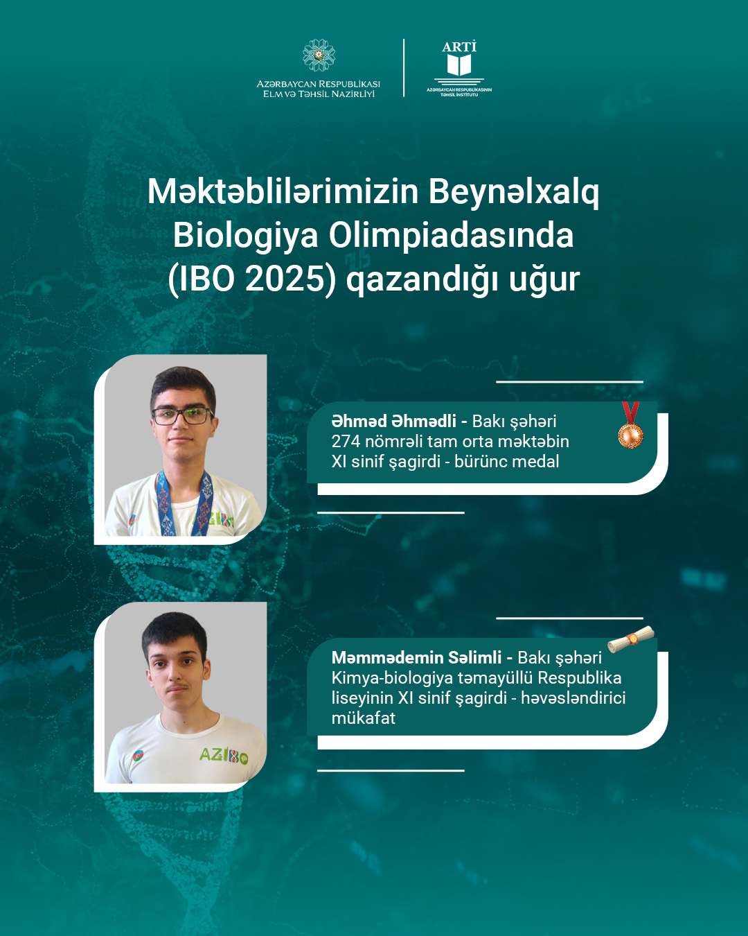Məktəblilərimiz Beynəlxalq Biologiya Olimpiadasında uğur qazanıblar
