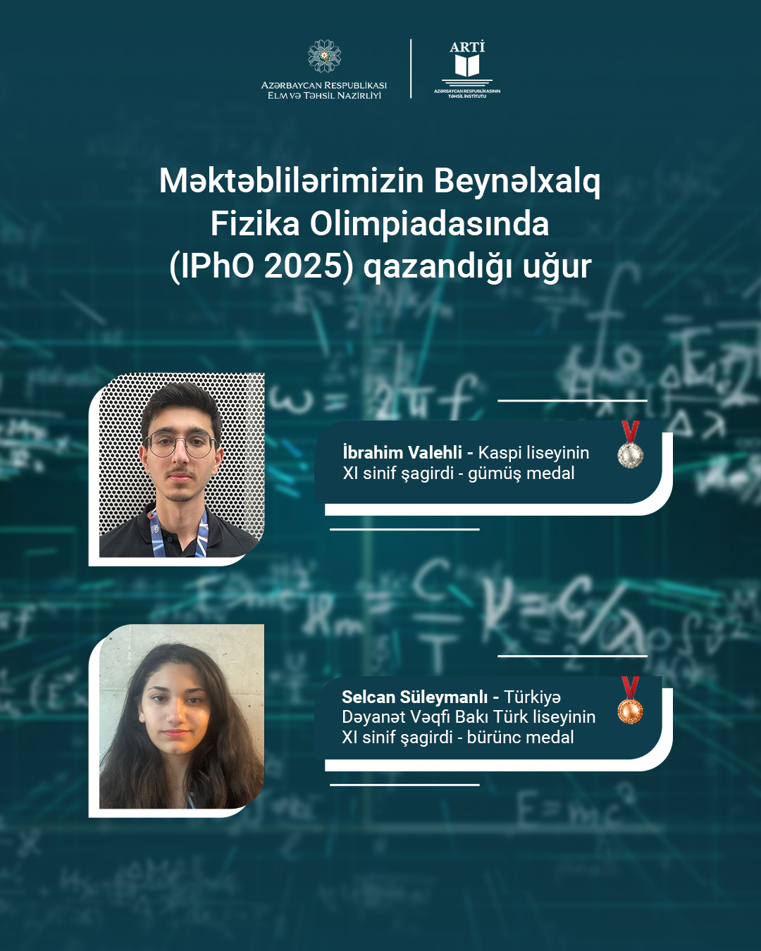 Məktəblilərimiz Beynəlxalq Fizika Olimpiadasında uğur qazanıblar