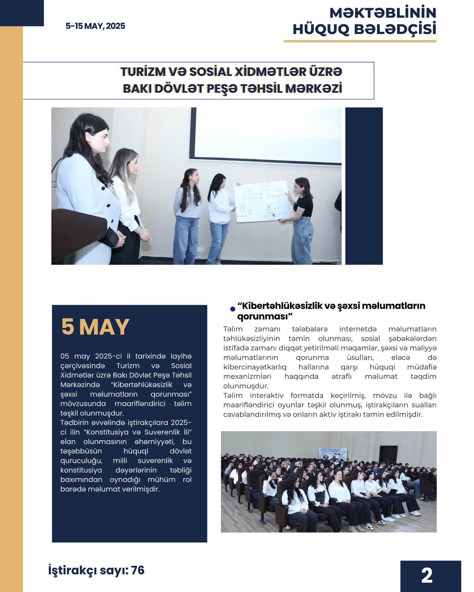 “Məktəblinin hüquq bələdçisi” layihəsinin ilkin hesabatı təqdim edilib