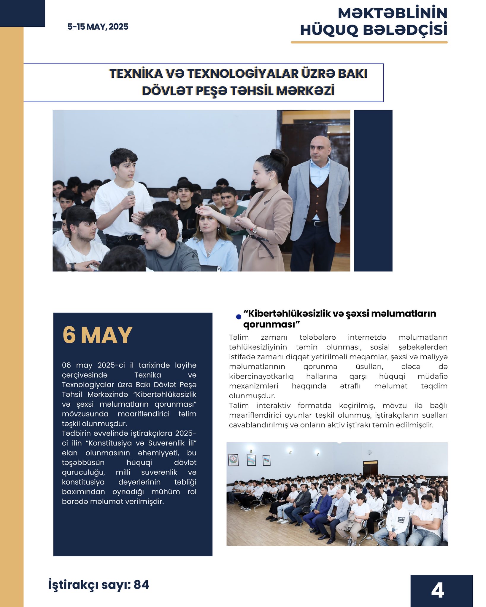 “Məktəblinin hüquq bələdçisi” layihəsinin ilkin hesabatı təqdim edilib