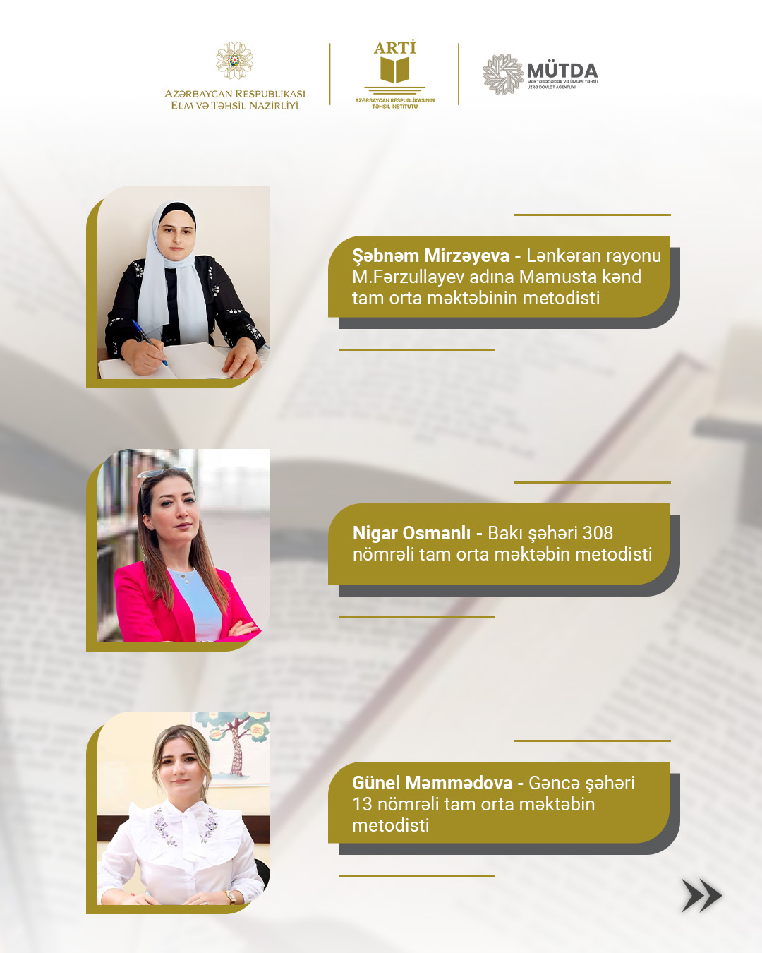 “Müasir metodist” layihəsinin metodistləri nominasiyaya layiq görülüblər