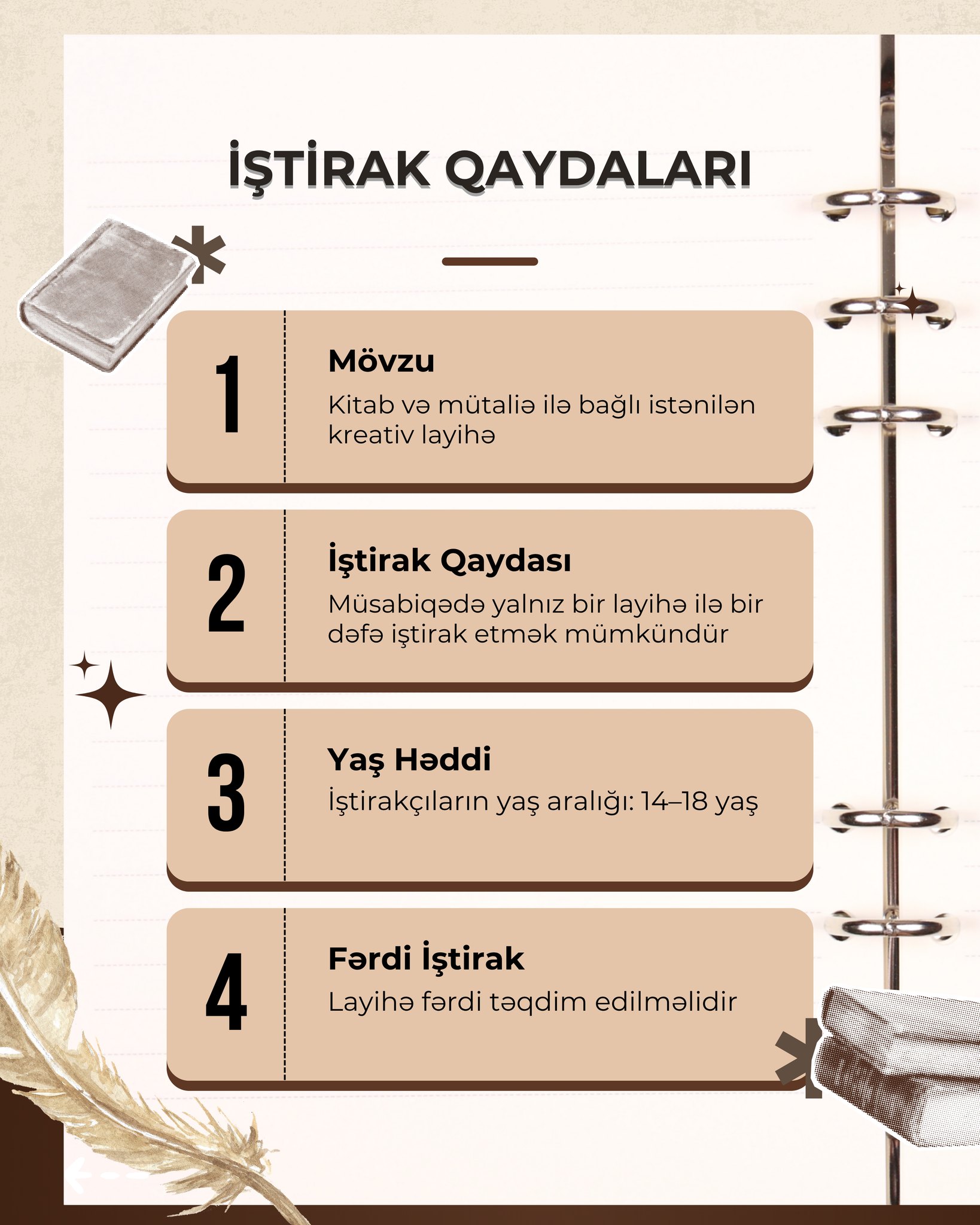 Mütaliəyə maraq göstərənlər üçün müsabiqə keçirilir