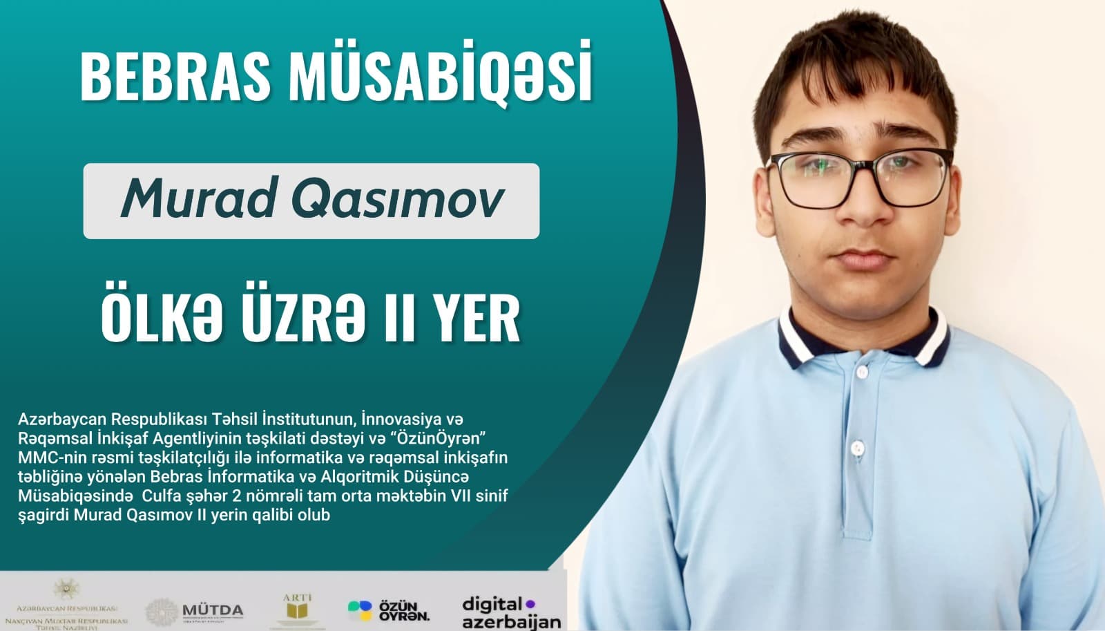 Naxçıvan məktəblisi Bebras müsabiqəsində 2-ci yeri tutub 