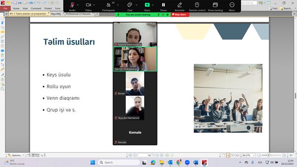 Peşə təhsili müəssisələrinin mühəndis-pedaqoji heyəti üçün kurikulumların tətbiqi üzrə təlimlər keçirilib