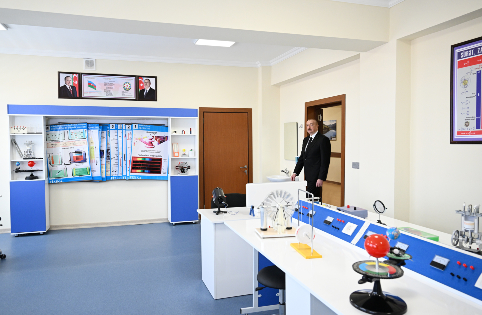 Prezident İlham Əliyev İsmayıllı şəhərində “Talıstan” liseyinin binasının açılışında iştirak edib