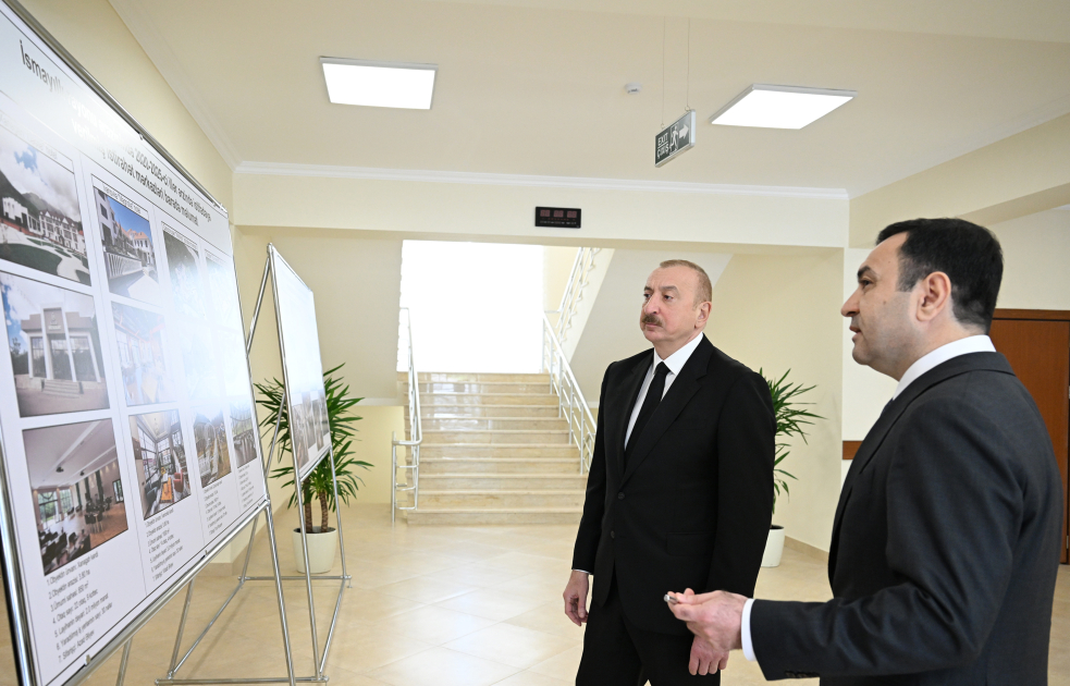 Prezident İlham Əliyev İsmayıllı şəhərində “Talıstan” liseyinin binasının açılışında iştirak edib
