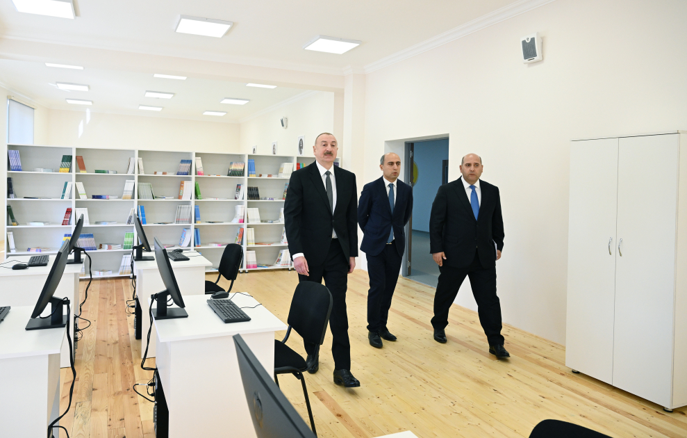 Prezident  Ağdamda Kəngərli kənd tam orta məktəbinin binasının açılışında iştirak edib 