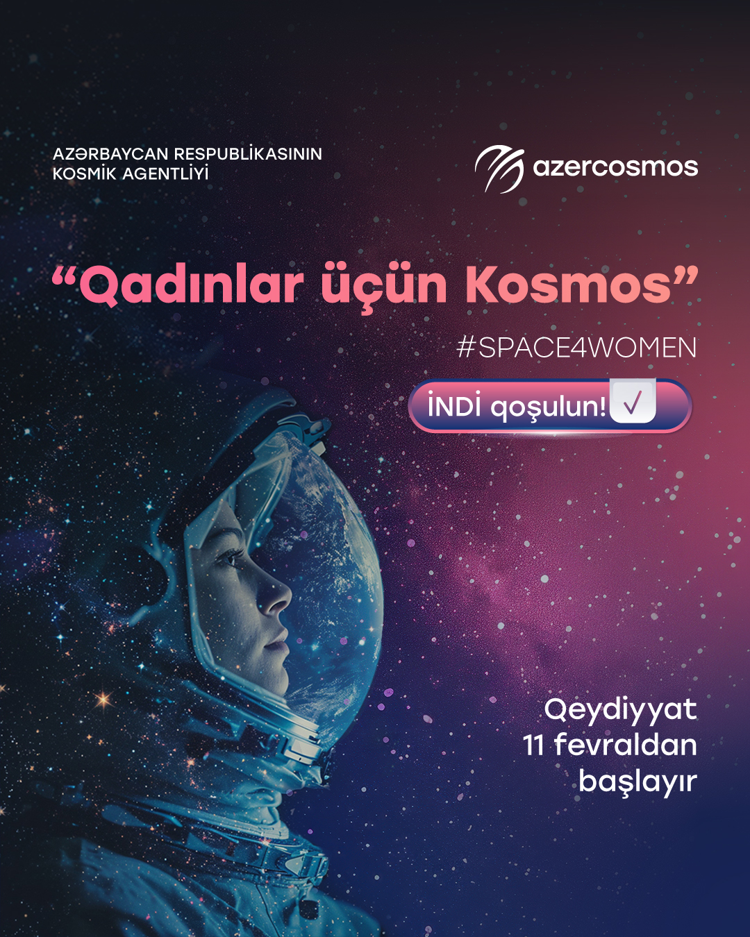 “Qadınlar üçün kosmos” mentorluq proqramına qeydiyyat başlayıb