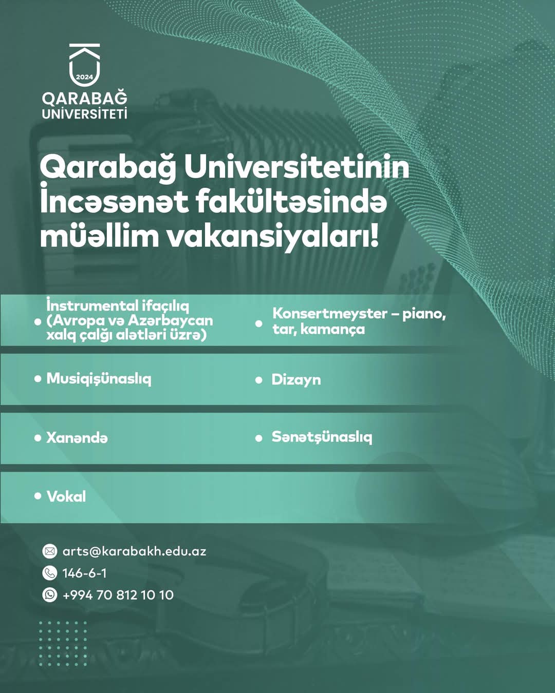 Qarabağ Universiteti müəllim vakansiyaları elan edir