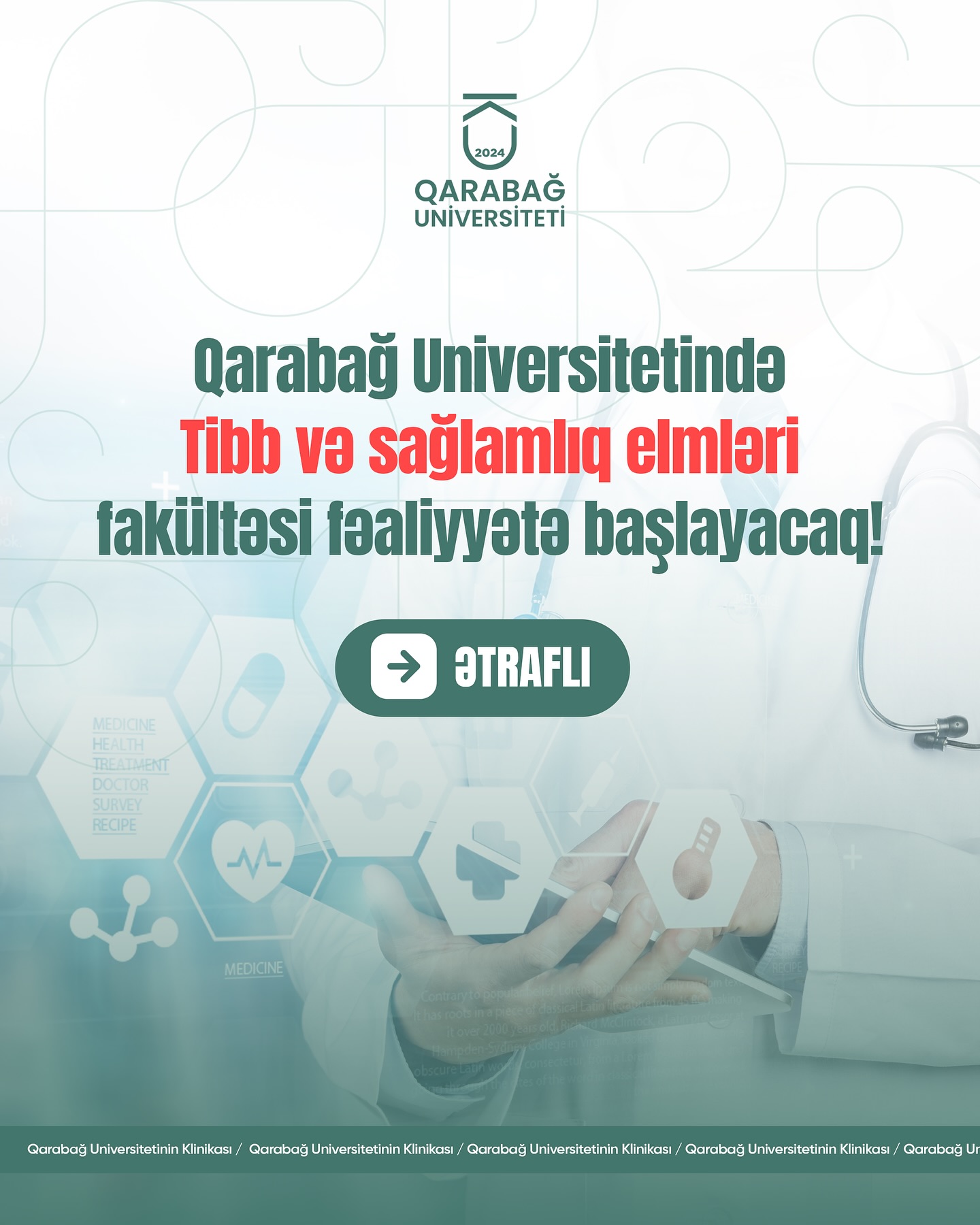 Qarabağ Universiteti tibbi kadr hazırlığına başlayır – Plan yerləri müəyyənləşdi
