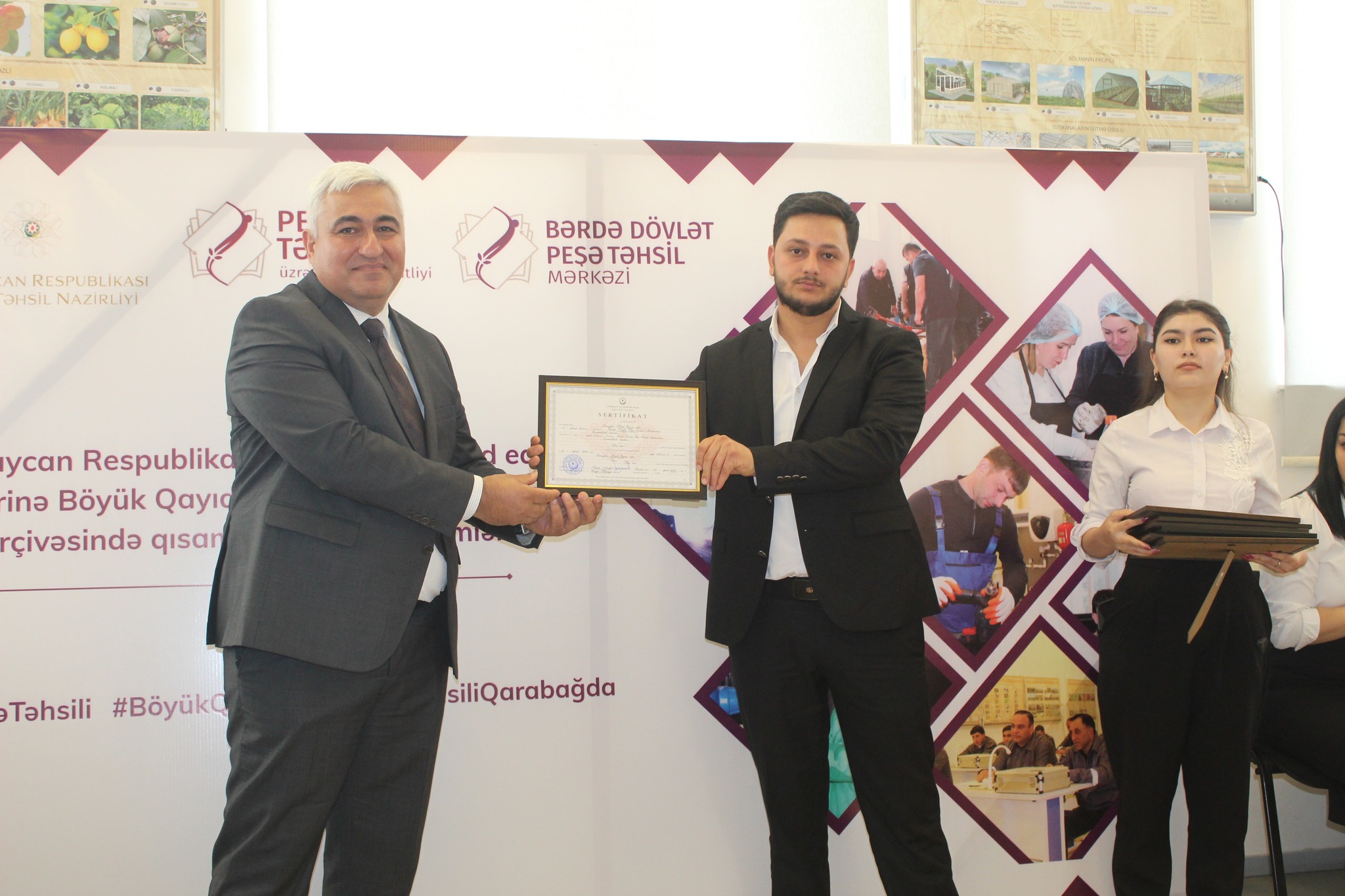 Qısamüddətli peşə təlimlərini bitirən müdavimlərə sertifikatlar təqdim olunub