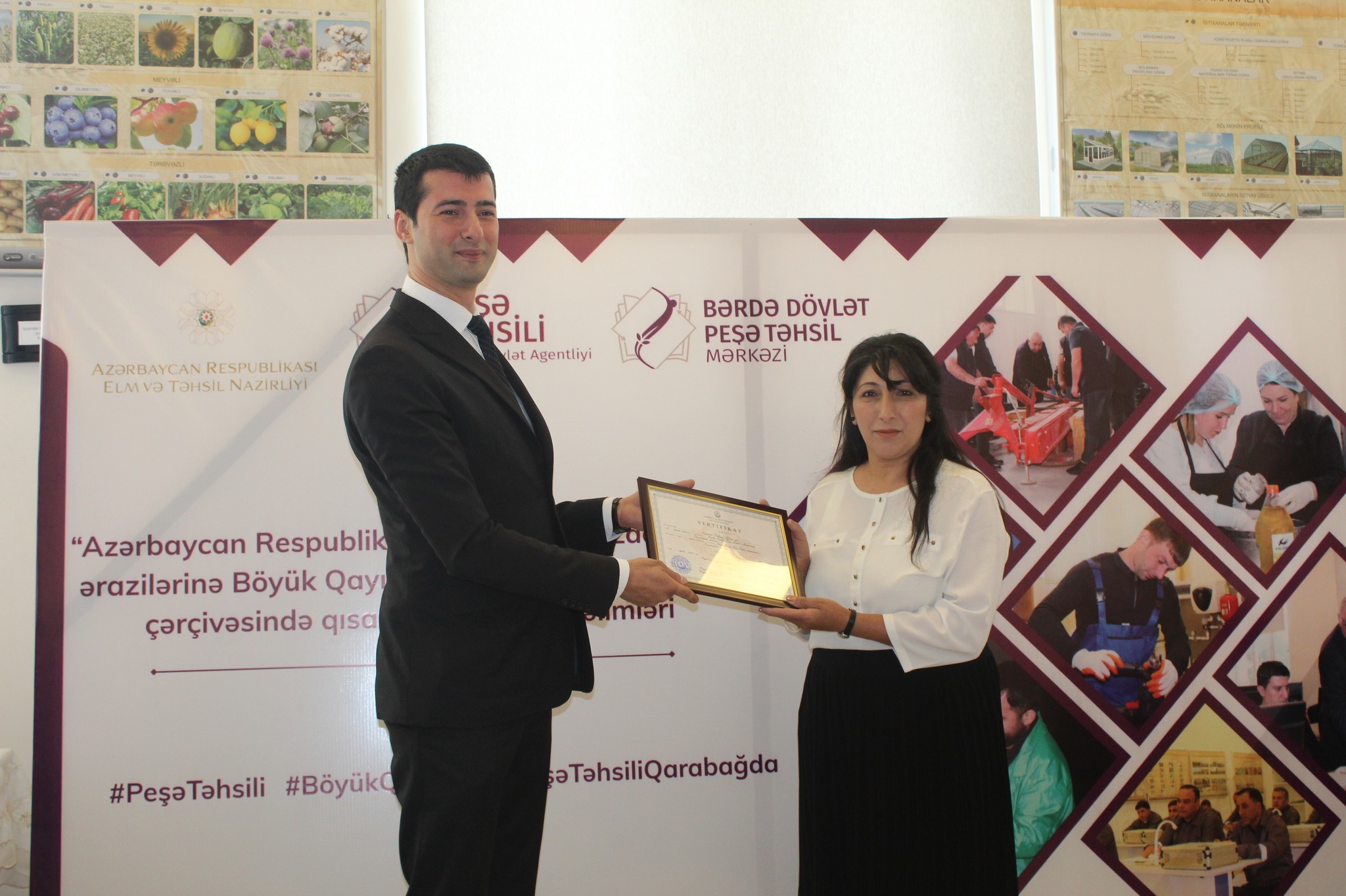 Qısamüddətli peşə təlimlərini bitirən müdavimlərə sertifikatlar təqdim olunub