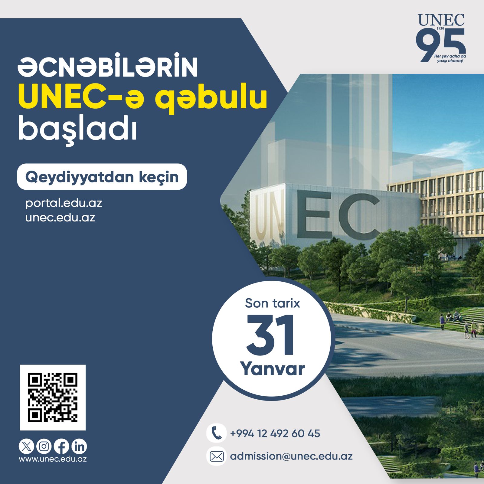 UNEC-ə qəbul olmaq istəyən əcnəbilərin sənəd qəbulu başlayıb