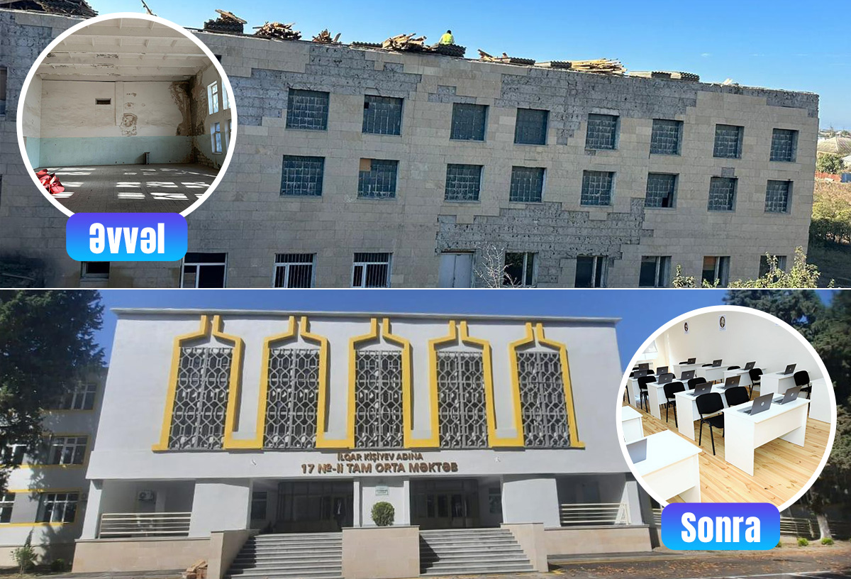 "Yenilənən məktəblər": Mingəçevir şəhəri İ.Kişiyev adına 17 nömrəli tam orta məktəb – FOTOLAR