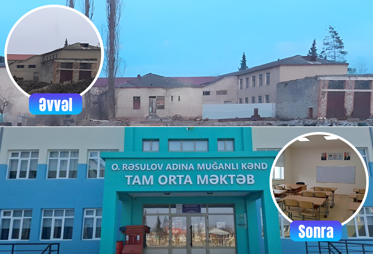 "Yenilənən məktəblər": Zaqatala rayonu O.Rəsulov adına Muğanlı kənd tam orta məktəbi – FOTOLAR