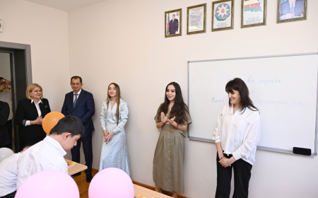Heydər Əliyev Fondunun vitse-prezidenti Leyla Əliyeva Lənkəranda internat məktəbində olub 