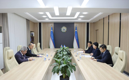 Emin Əmrullayev Özbəkistanın məktəbəqədər və ümumi təhsil naziri ilə görüşüb 