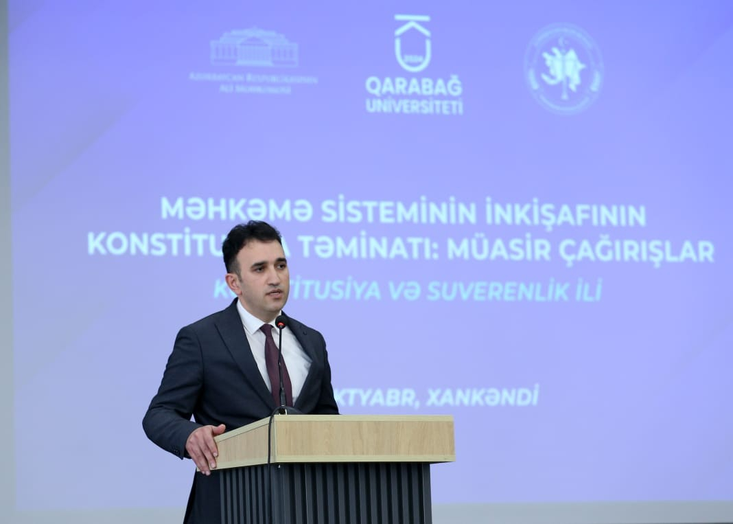 Qarabağ Universitetində məhkəmə sisteminin inkişafı mövzusunda konfrans keçirilib