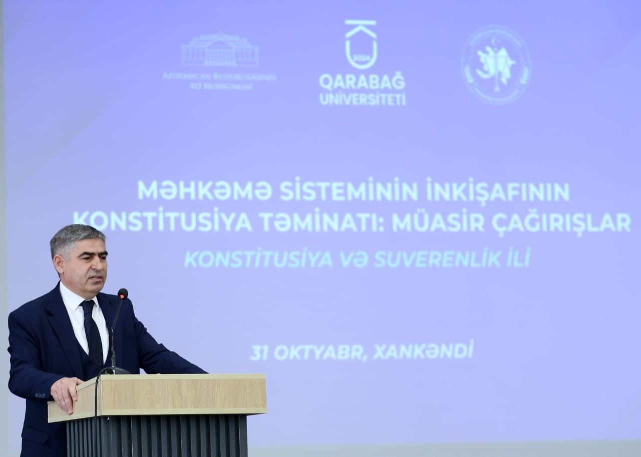 Qarabağ Universitetində məhkəmə sisteminin inkişafı mövzusunda konfrans keçirilib