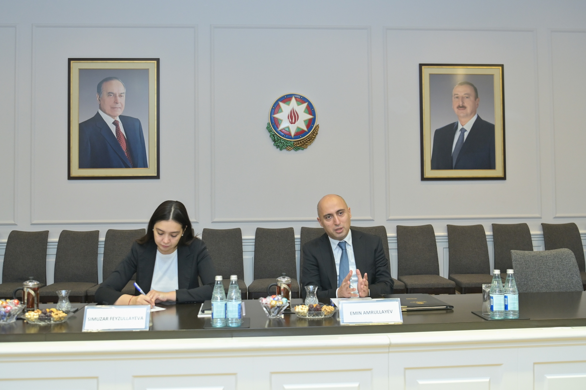 Emin Əmrullayev Fələstinin səfiri ilə görüşüb